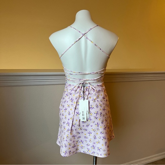 ZARA PRINTED LINEN BLEND DRESS MAUVE SIZE S  | 8342/206/612 - Picture 6 of 9